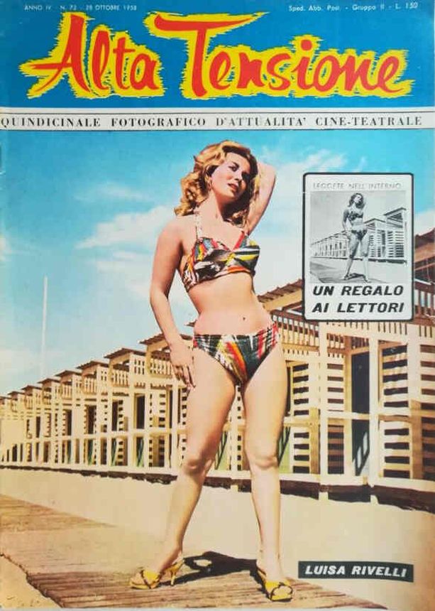 ALTA TENSIONE magazine side cover Issue 72 28 October 1958