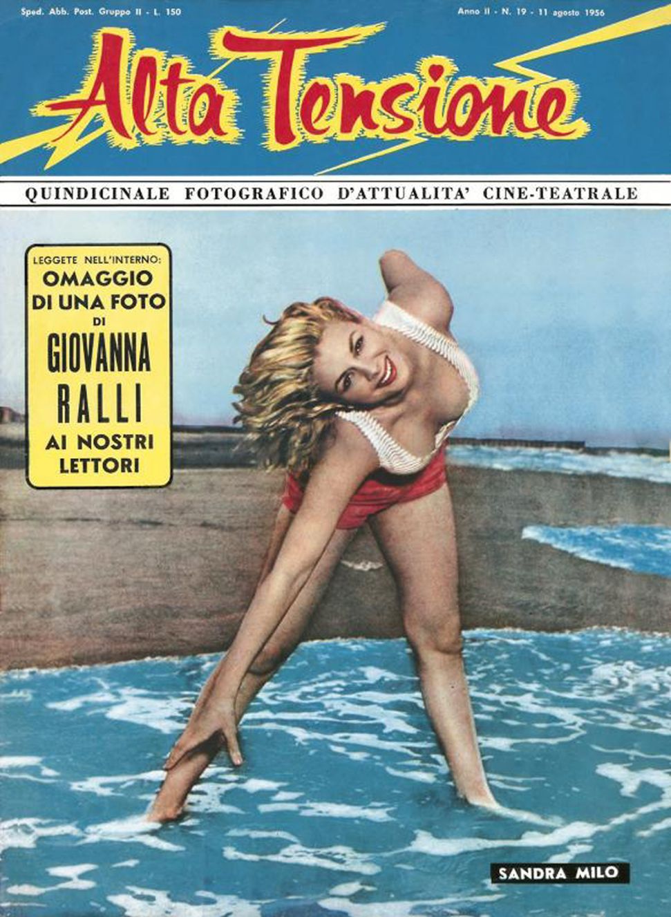 ALTA TENSIONE magazine side cover Issue 19 11 August 1956