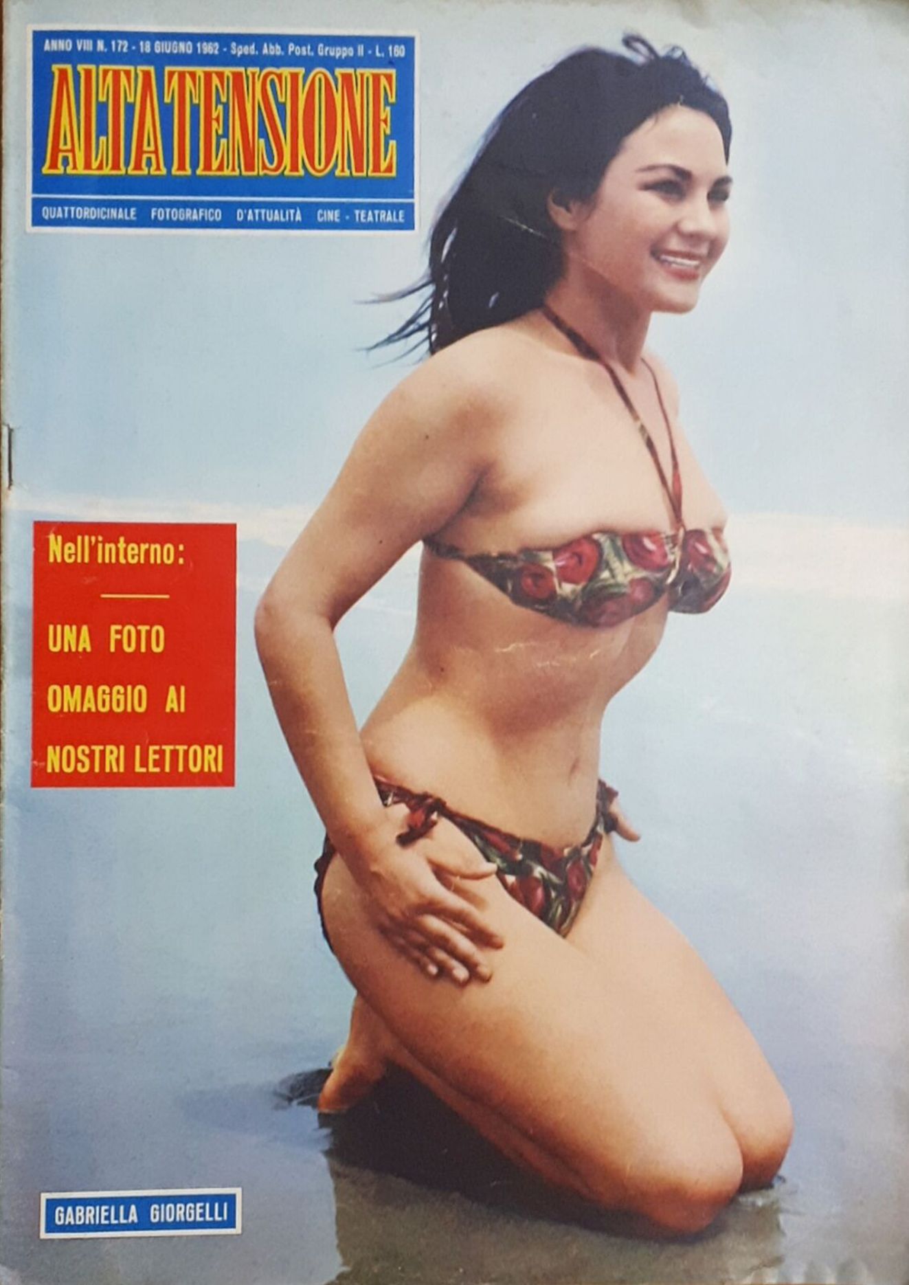 ALTA TENSIONE magazine side cover Issue 172 18 June 1962