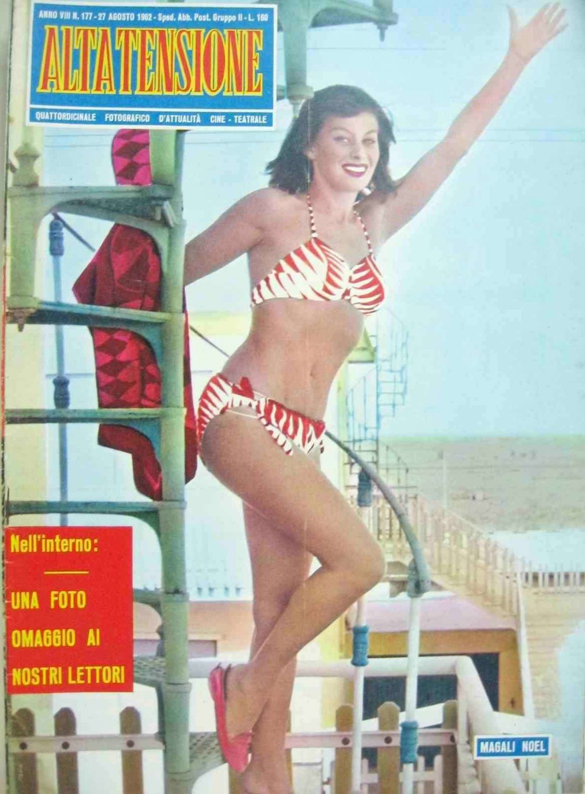ALTA TENSIONE magazine side cover Issue 177 27 August 1962