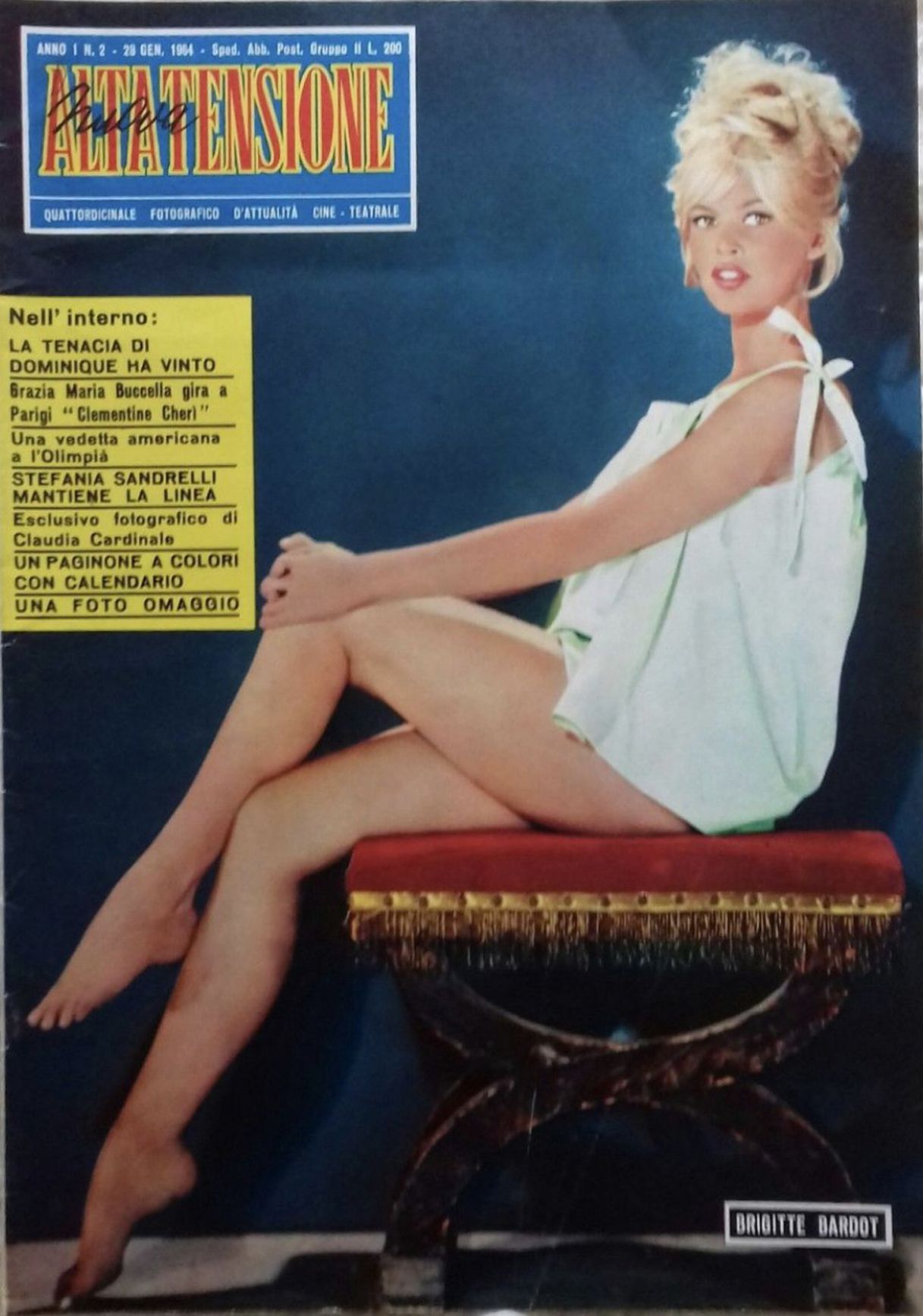 ALTA TENSIONE magazine side cover Issue 2 28 January 1964