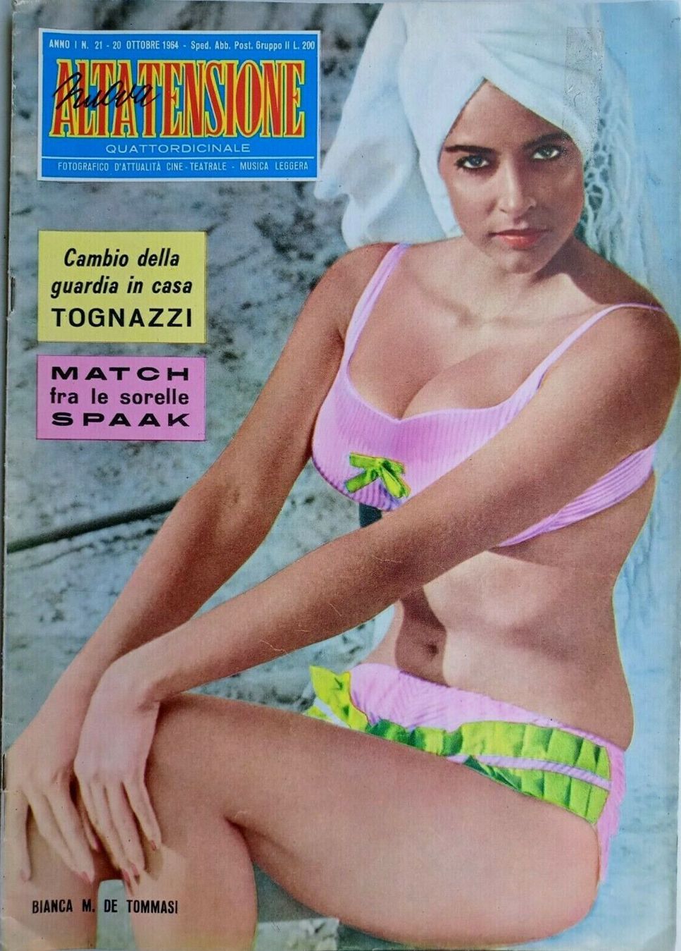 ALTA TENSIONE magazine side cover Issue 21 20 October 1964