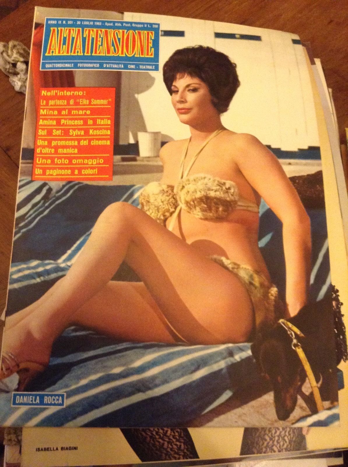ALTA TENSIONE magazine side cover Issue 201 30 July 1963