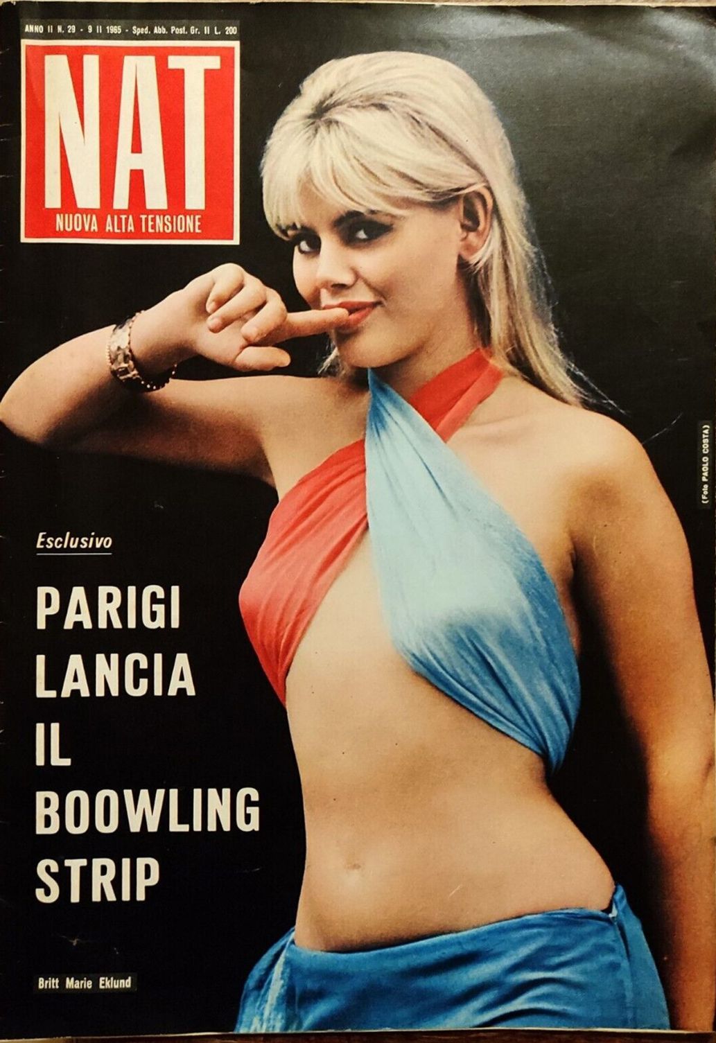 ALTA TENSIONE magazine side cover Issue 29 9 February 1965