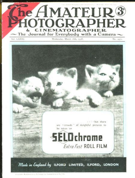 AMATEUR PHOTOGRAPHER AND CINEMATOGRAPHER magazine side cover Issue 2471 15 March 1936