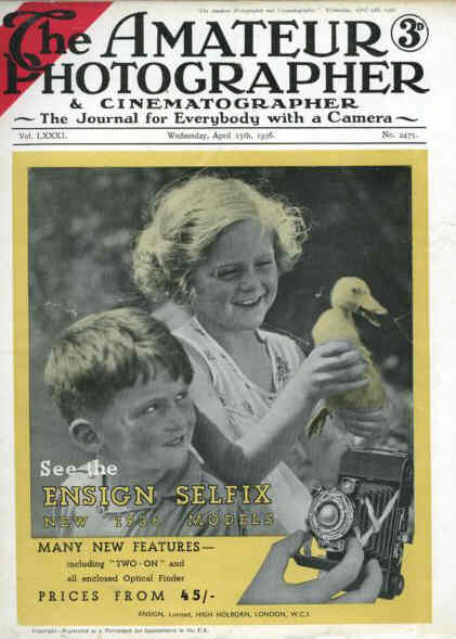 AMATEUR PHOTOGRAPHER AND CINEMATOGRAPHER magazine side cover Issue 2475 15 April 1936