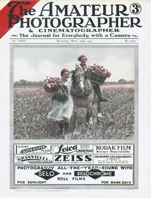 AMATEUR PHOTOGRAPHER AND CINEMATOGRAPHER magazine side cover Issue 2315 22 March 1933
