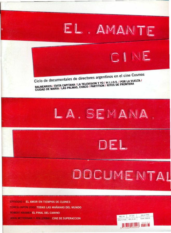 AMANTE CINE | EL magazine side cover Issue 123 July 2002