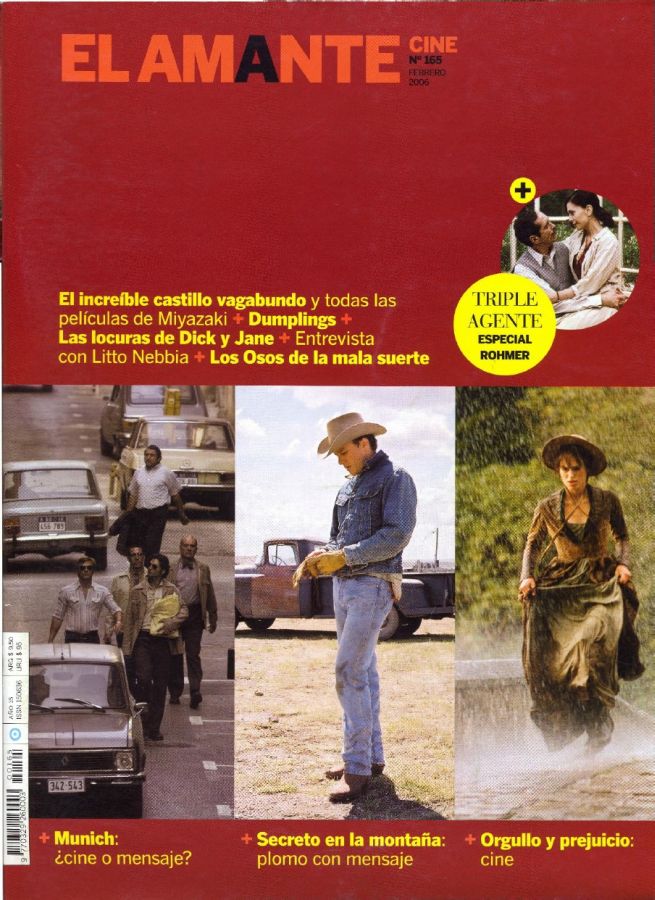 AMANTE CINE | EL magazine side cover Issue 165 February 2006