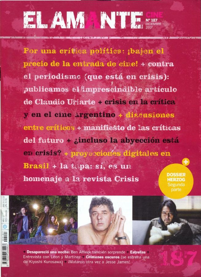AMANTE CINE | EL magazine side cover Issue 187 December 2007