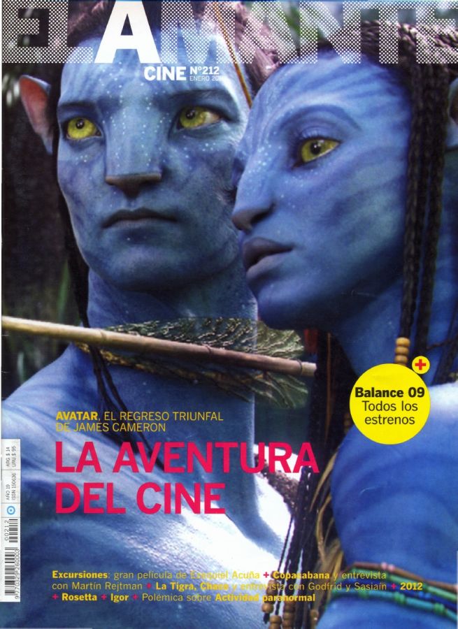 AMANTE CINE | EL magazine side cover Issue 212 January 2010