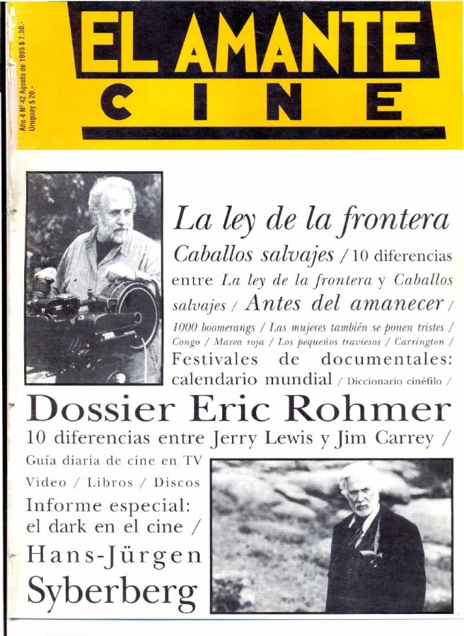 AMANTE CINE | EL magazine side cover Issue 42 August 1995