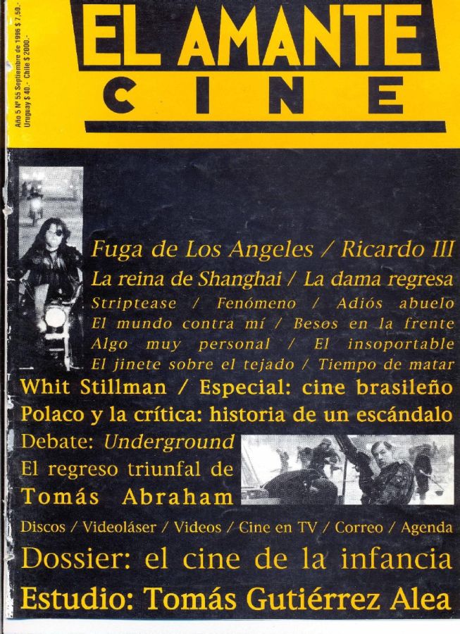 AMANTE CINE | EL magazine side cover Issue 55 September 1996