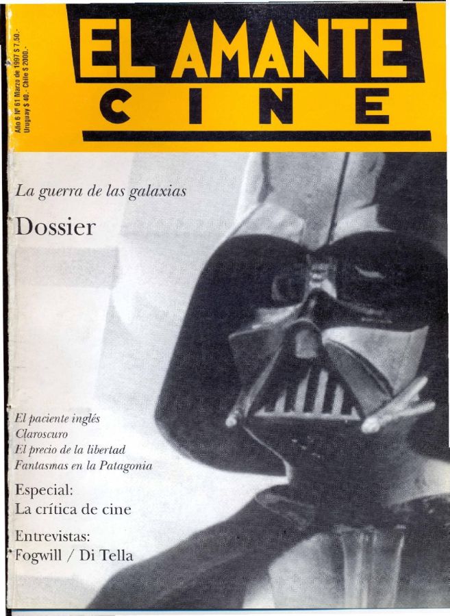 AMANTE CINE | EL magazine side cover Issue 61 March 1997