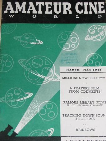 AMATEUR CINE WORLD magazine side cover March/April/May 1943