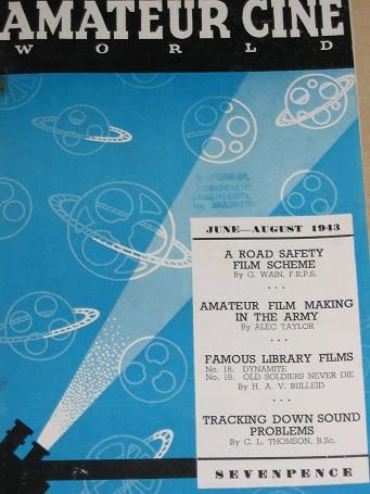 AMATEUR CINE WORLD magazine side cover June/July/August 1943
