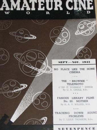 AMATEUR CINE WORLD magazine side cover September/October/November 1943