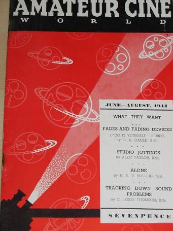 AMATEUR CINE WORLD magazine side cover June/July/August 1944