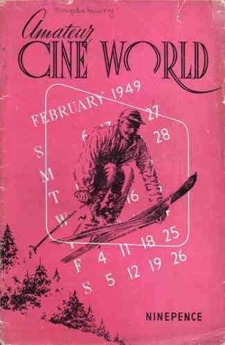 AMATEUR CINE WORLD magazine side cover February 1949
