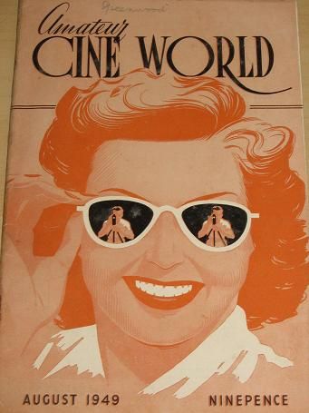 AMATEUR CINE WORLD magazine side cover August 1949