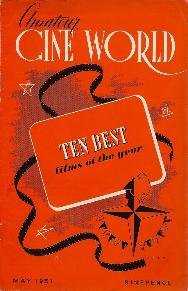 AMATEUR CINE WORLD magazine side cover May 1951