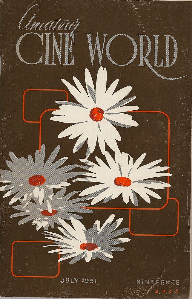 AMATEUR CINE WORLD magazine side cover July 1951
