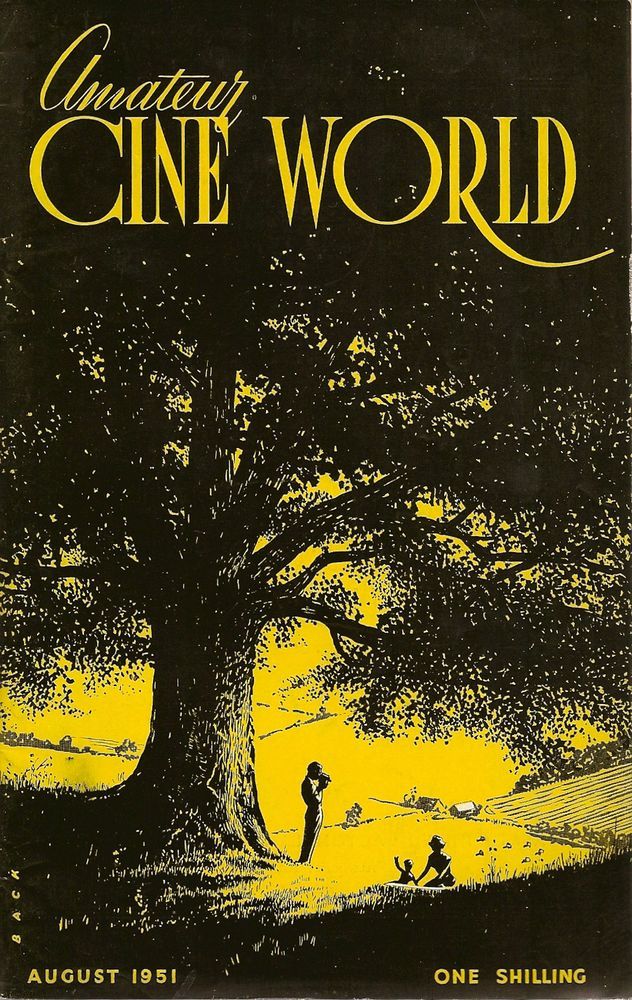 AMATEUR CINE WORLD magazine side cover August 1951