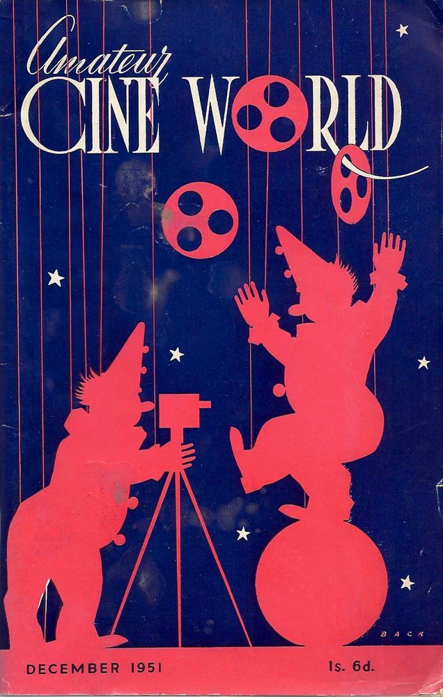 AMATEUR CINE WORLD magazine side cover December 1951