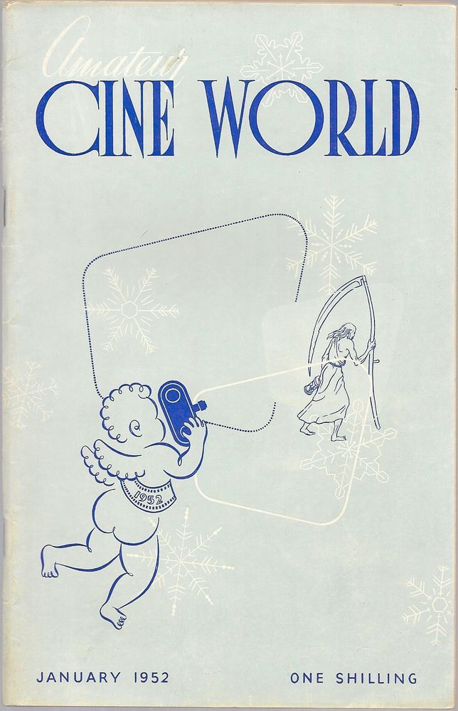 AMATEUR CINE WORLD magazine side cover January 1952