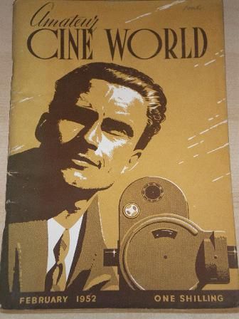 AMATEUR CINE WORLD magazine side cover February 1952