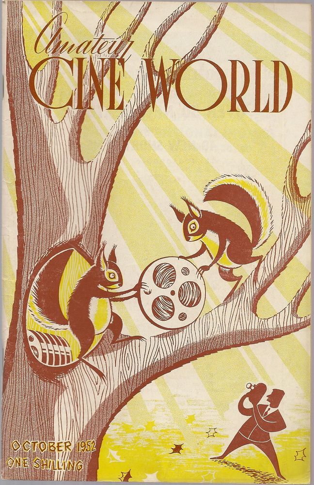 AMATEUR CINE WORLD magazine side cover October 1952