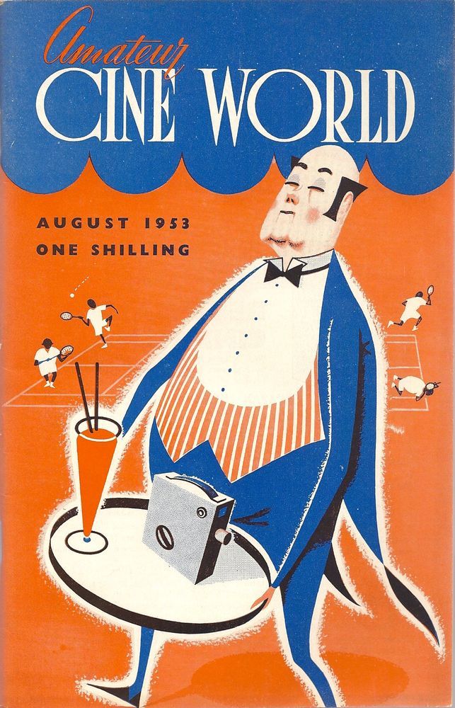AMATEUR CINE WORLD magazine side cover August 1953