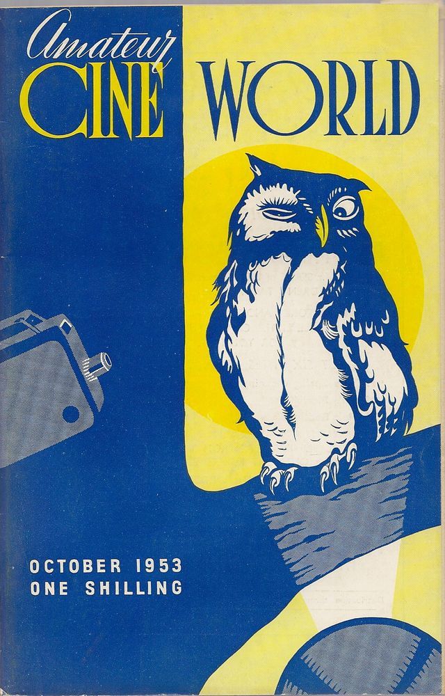 AMATEUR CINE WORLD magazine side cover October 1953