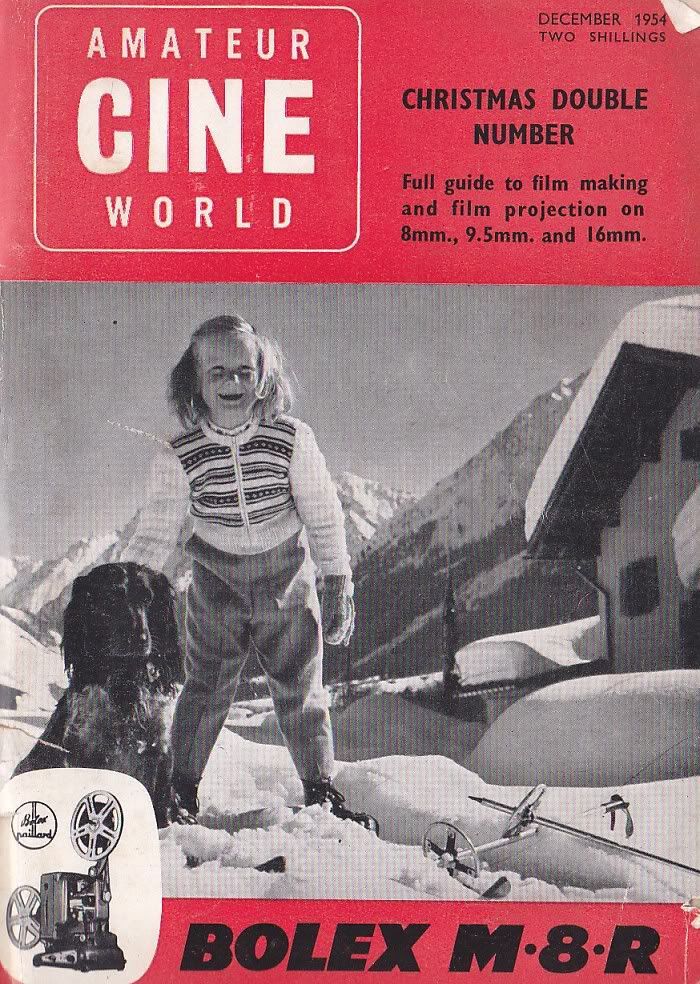 AMATEUR CINE WORLD magazine side cover December 1954