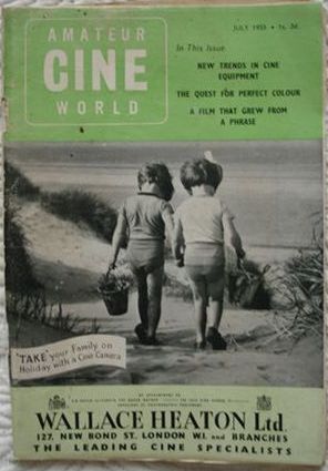 AMATEUR CINE WORLD magazine side cover July 1955
