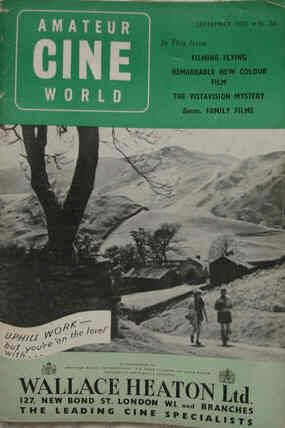 AMATEUR CINE WORLD magazine side cover September 1955