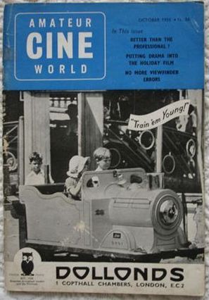 AMATEUR CINE WORLD magazine side cover October 1955