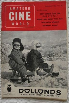 AMATEUR CINE WORLD magazine side cover February 1956