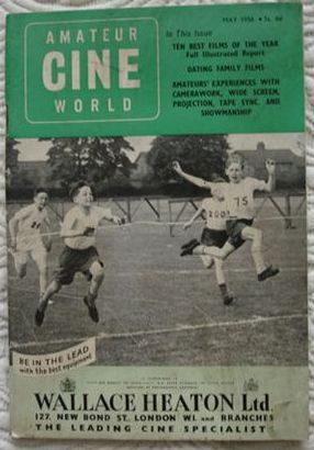 AMATEUR CINE WORLD magazine side cover May 1956