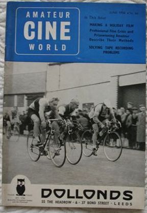 AMATEUR CINE WORLD magazine side cover June 1956