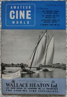AMATEUR CINE WORLD magazine side cover September 1956
