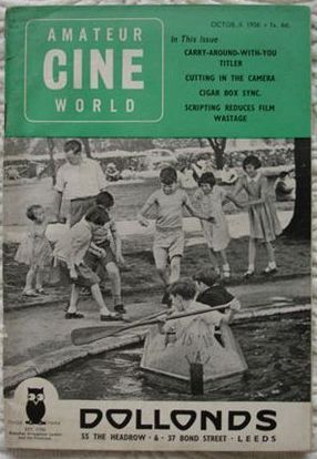 AMATEUR CINE WORLD magazine side cover October 1956