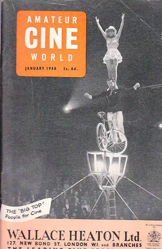 AMATEUR CINE WORLD magazine side cover January 1958