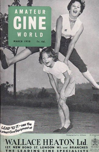 AMATEUR CINE WORLD magazine side cover March 1958