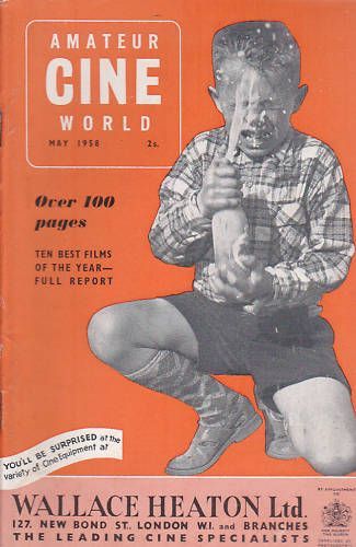 AMATEUR CINE WORLD magazine side cover May 1958