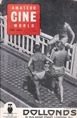 AMATEUR CINE WORLD magazine side cover June 1958