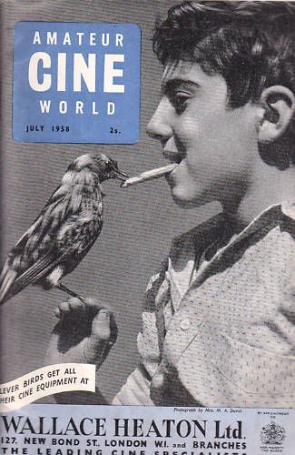 AMATEUR CINE WORLD magazine side cover July 1958