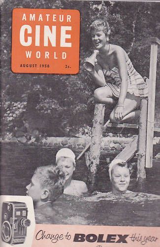 AMATEUR CINE WORLD magazine side cover August 1958
