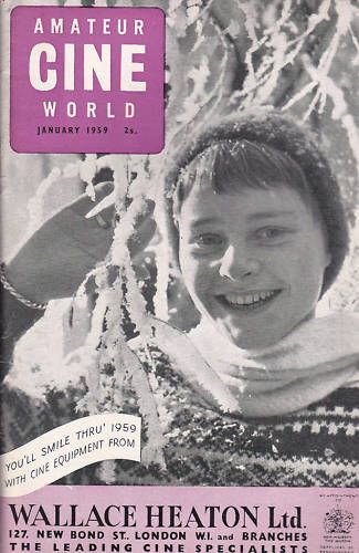 AMATEUR CINE WORLD magazine side cover January 1959