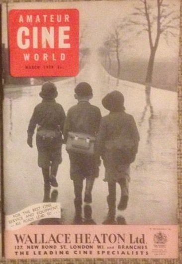 AMATEUR CINE WORLD magazine side cover March 1959